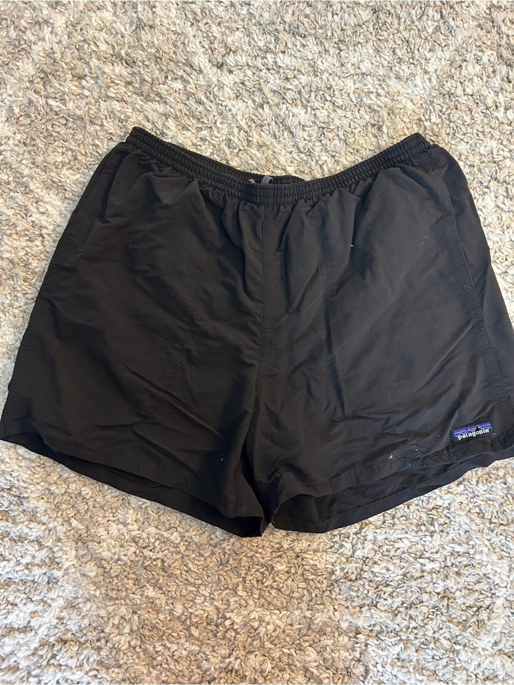 Patagonia Black Athletic Shorts with Elastic Waist
